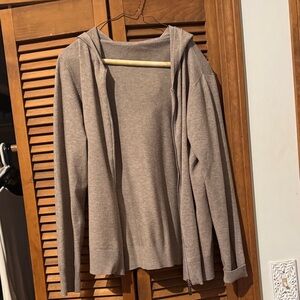 Women's Light Brown Hooded Cardigan